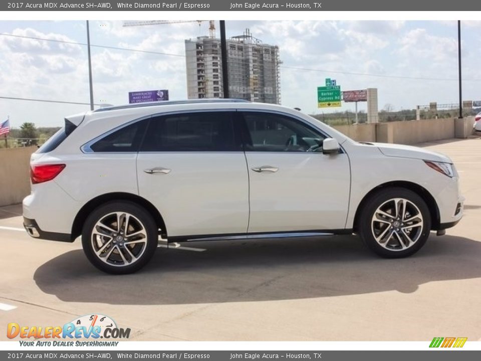 2017 Acura MDX Advance SH-AWD White Diamond Pearl / Espresso Photo #8
