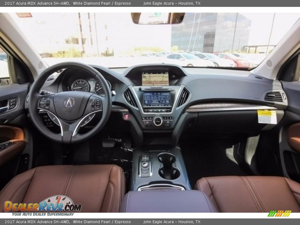 2017 Acura MDX Advance SH-AWD White Diamond Pearl / Espresso Photo #9
