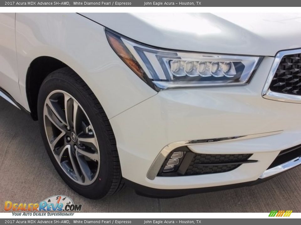 2017 Acura MDX Advance SH-AWD White Diamond Pearl / Espresso Photo #10