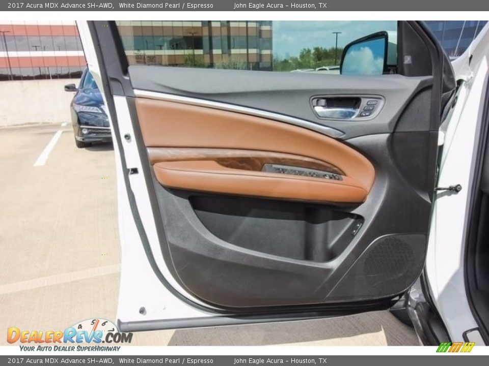 2017 Acura MDX Advance SH-AWD White Diamond Pearl / Espresso Photo #15