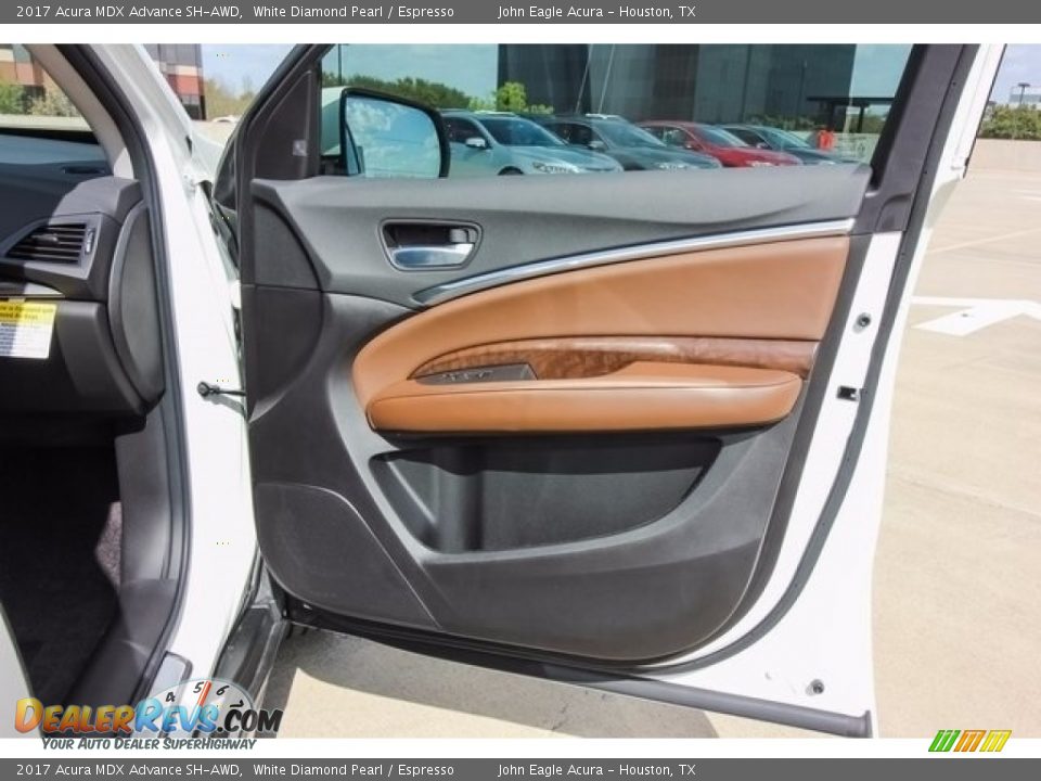 2017 Acura MDX Advance SH-AWD White Diamond Pearl / Espresso Photo #27