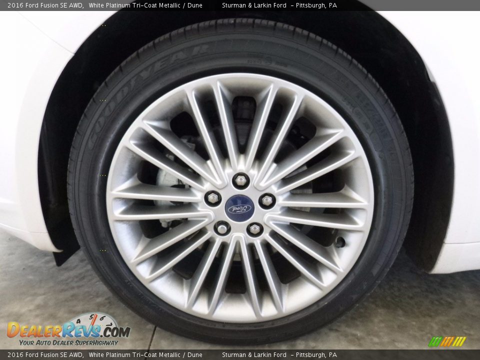 2016 Ford Fusion SE AWD White Platinum Tri-Coat Metallic / Dune Photo #6