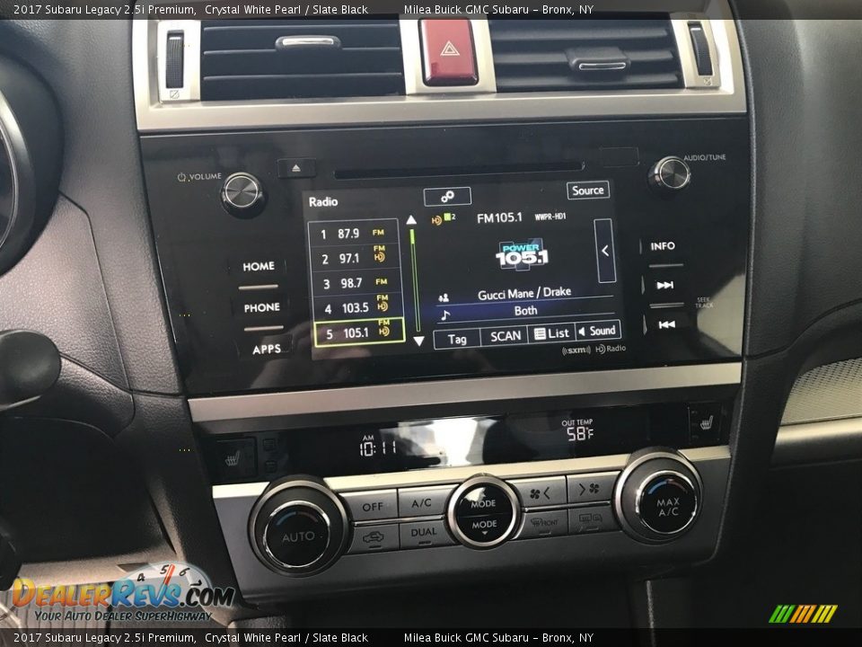 2017 Subaru Legacy 2.5i Premium Crystal White Pearl / Slate Black Photo #9