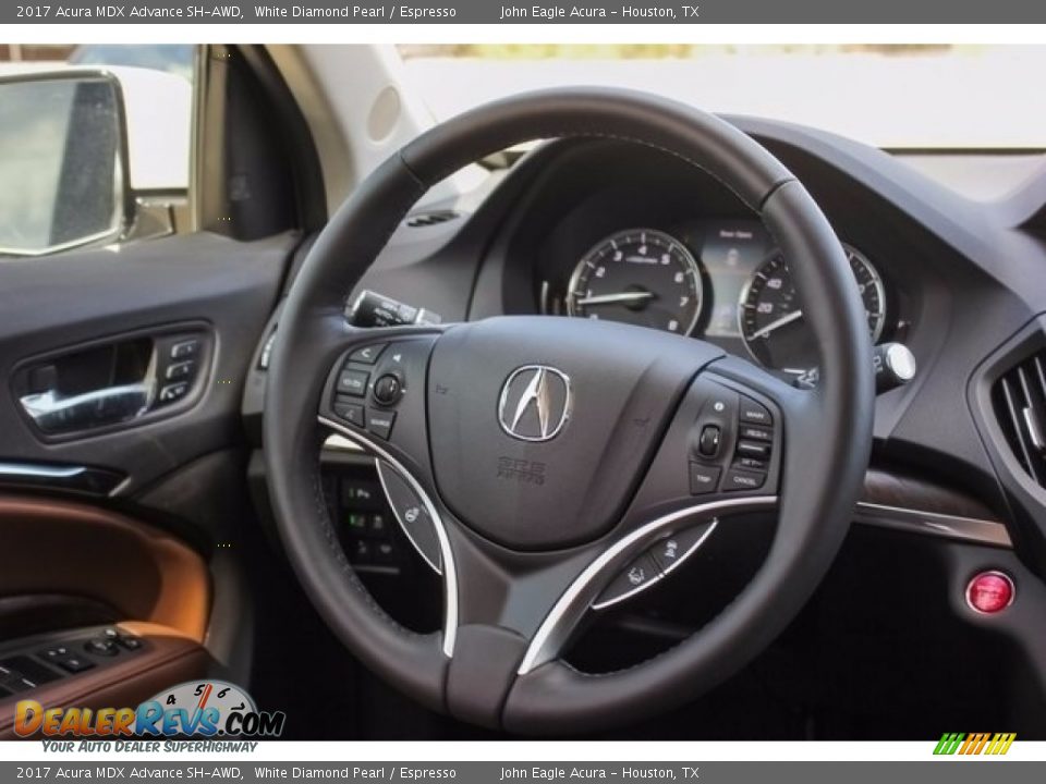 2017 Acura MDX Advance SH-AWD White Diamond Pearl / Espresso Photo #33