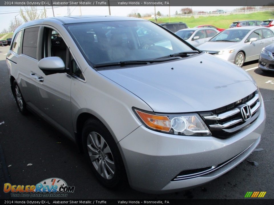 2014 Honda Odyssey EX-L Alabaster Silver Metallic / Truffle Photo #7
