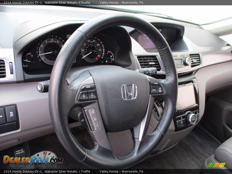 2014 Honda Odyssey EX-L Alabaster Silver Metallic / Truffle Photo #14