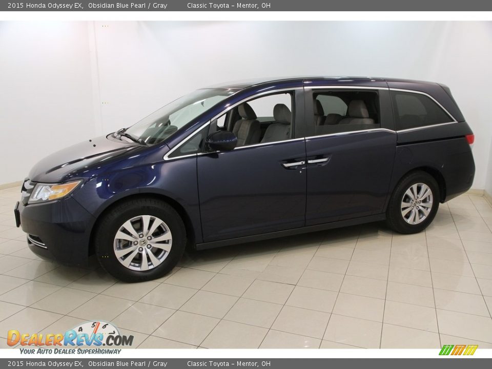 2015 Honda Odyssey EX Obsidian Blue Pearl / Gray Photo #3