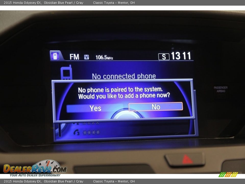 2015 Honda Odyssey EX Obsidian Blue Pearl / Gray Photo #12