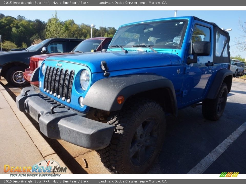 2015 Jeep Wrangler Sport 4x4 Hydro Blue Pearl / Black Photo #1