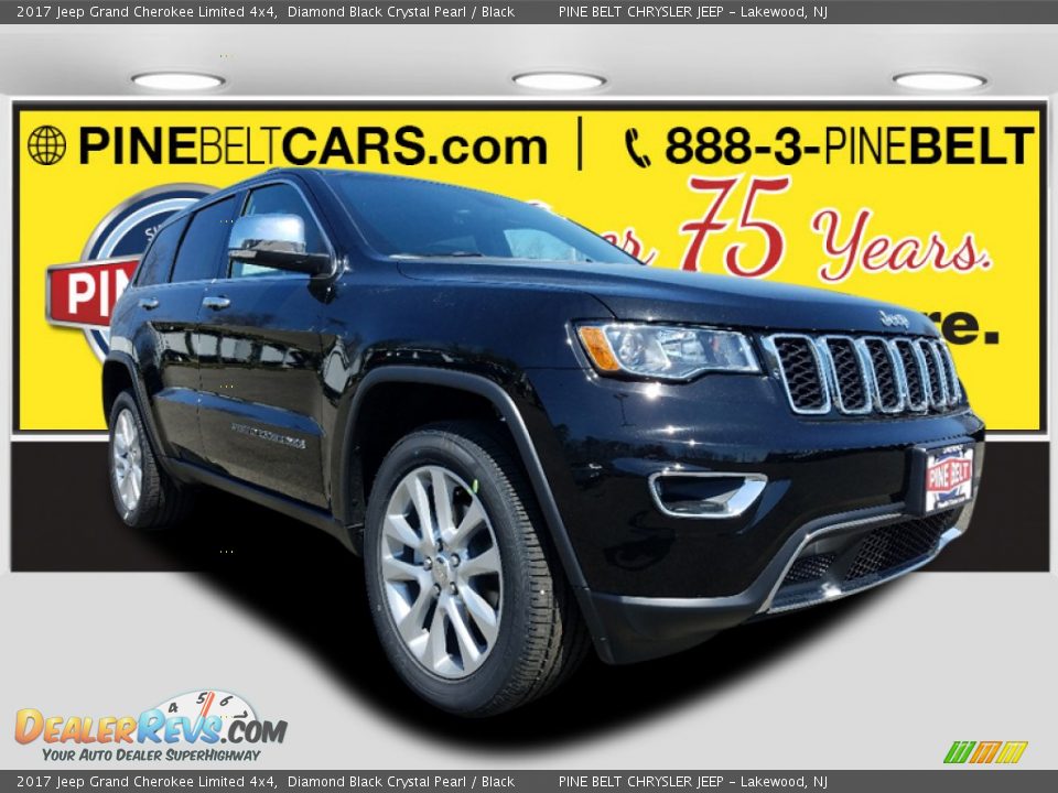 2017 Jeep Grand Cherokee Limited 4x4 Diamond Black Crystal Pearl / Black Photo #1