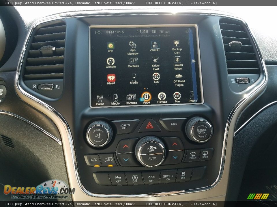 2017 Jeep Grand Cherokee Limited 4x4 Diamond Black Crystal Pearl / Black Photo #12