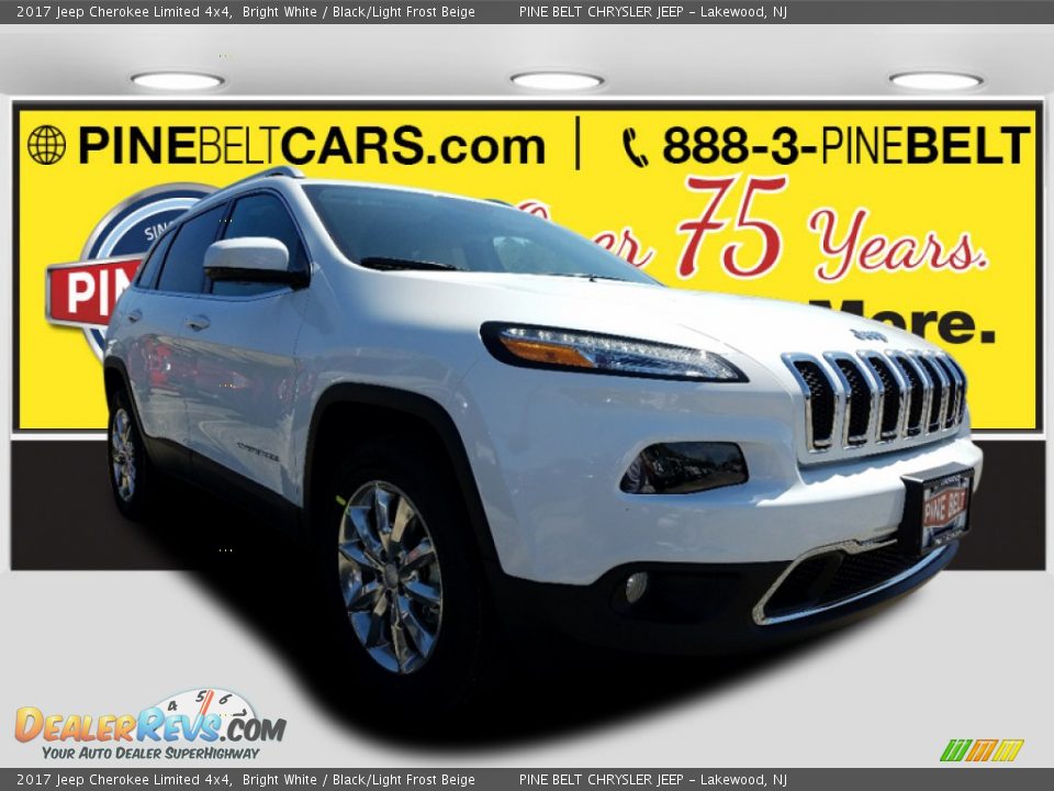 2017 Jeep Cherokee Limited 4x4 Bright White / Black/Light Frost Beige Photo #1