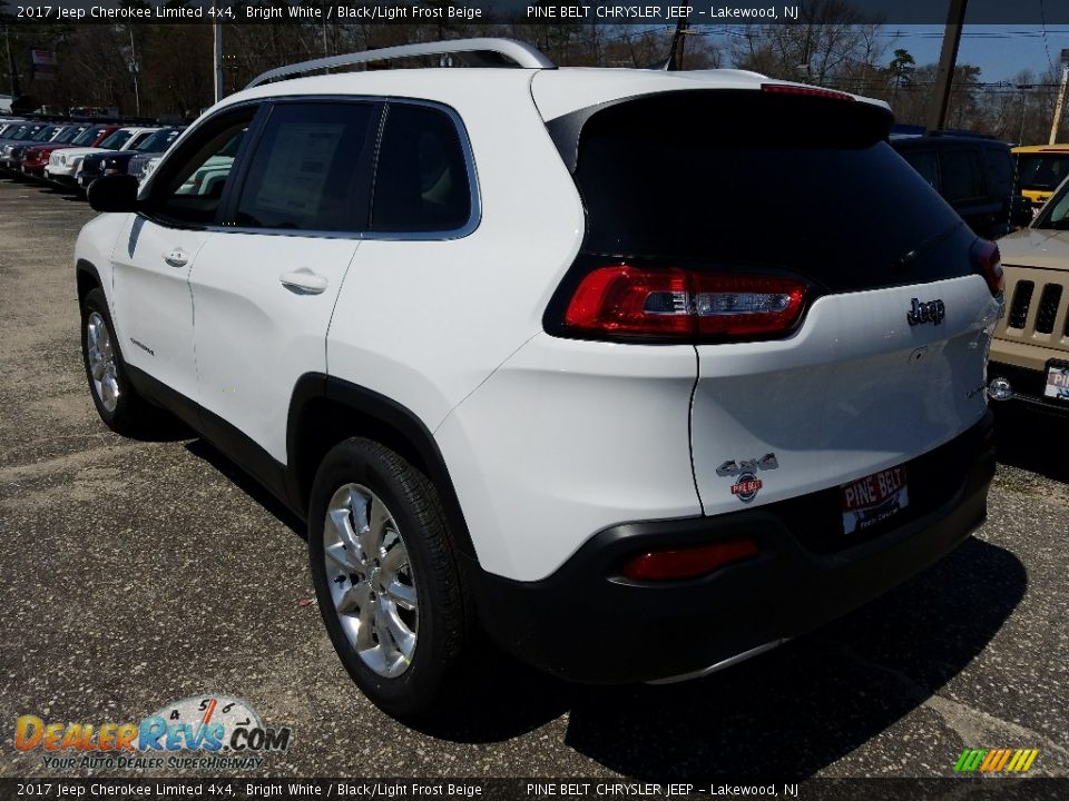 2017 Jeep Cherokee Limited 4x4 Bright White / Black/Light Frost Beige Photo #4