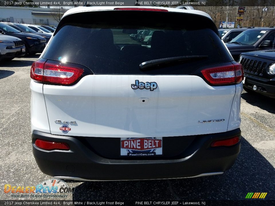 2017 Jeep Cherokee Limited 4x4 Bright White / Black/Light Frost Beige Photo #5