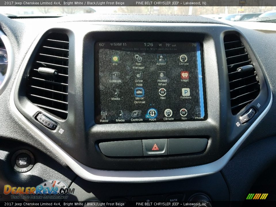 2017 Jeep Cherokee Limited 4x4 Bright White / Black/Light Frost Beige Photo #10