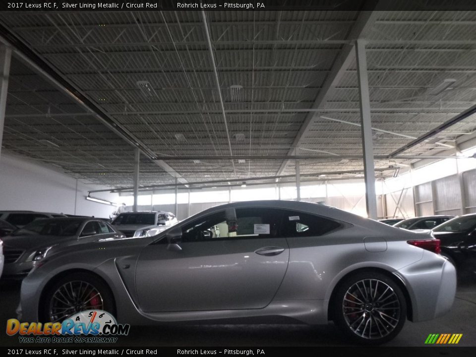 2017 Lexus RC F Silver Lining Metallic / Circuit Red Photo #3