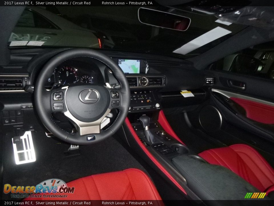 2017 Lexus RC F Silver Lining Metallic / Circuit Red Photo #8