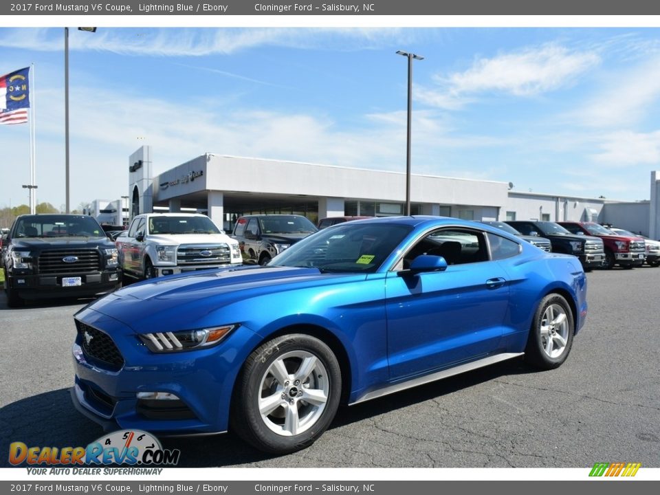 2017 Ford Mustang V6 Coupe Lightning Blue / Ebony Photo #3