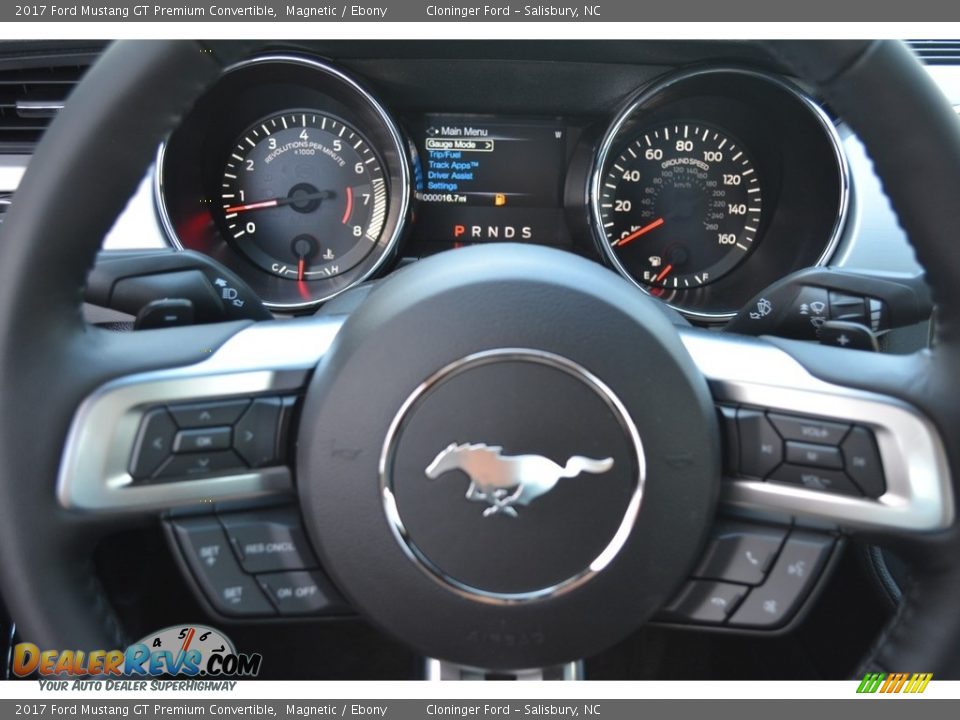 2017 Ford Mustang GT Premium Convertible Magnetic / Ebony Photo #17