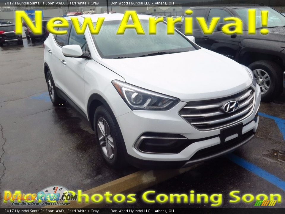 2017 Hyundai Santa Fe Sport AWD Pearl White / Gray Photo #1