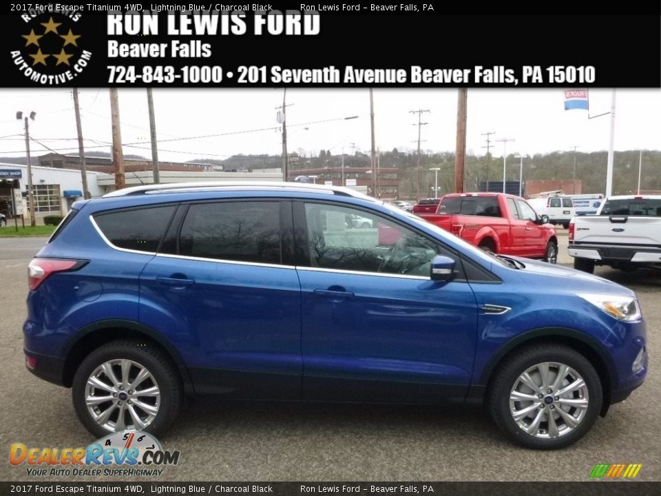 2017 Ford Escape Titanium 4WD Lightning Blue / Charcoal Black Photo #1