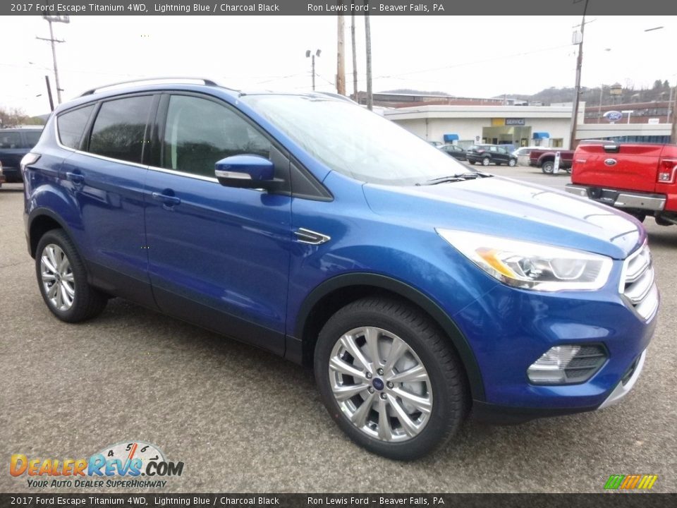 2017 Ford Escape Titanium 4WD Lightning Blue / Charcoal Black Photo #8