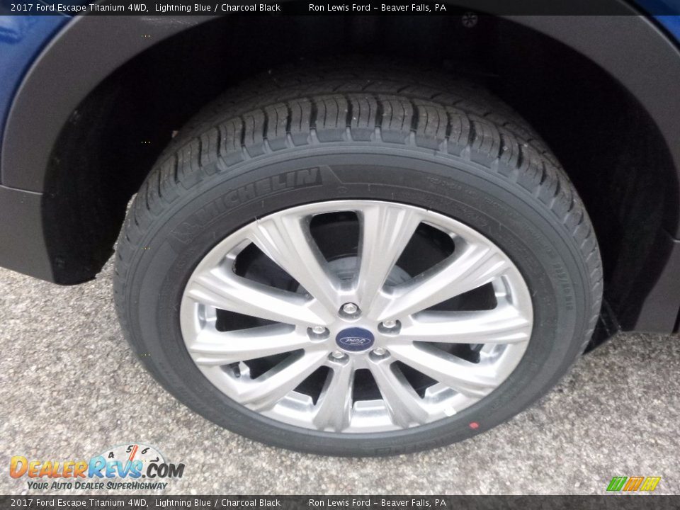 2017 Ford Escape Titanium 4WD Lightning Blue / Charcoal Black Photo #9