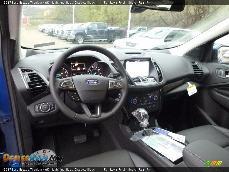 2017 Ford Escape Titanium 4WD Lightning Blue / Charcoal Black Photo #12