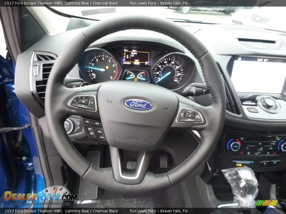 2017 Ford Escape Titanium 4WD Lightning Blue / Charcoal Black Photo #15