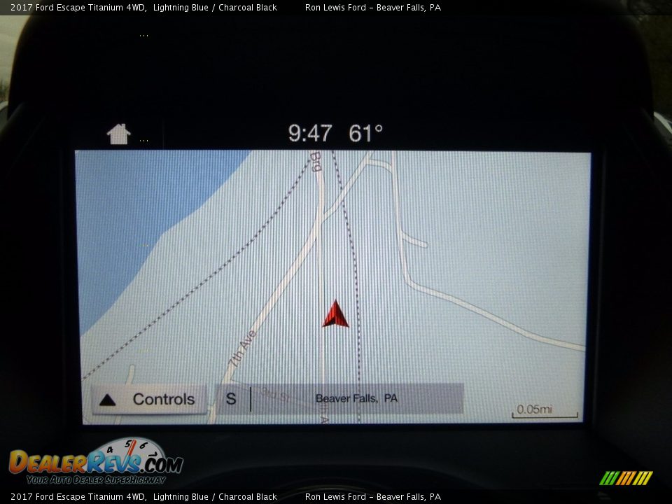 2017 Ford Escape Titanium 4WD Lightning Blue / Charcoal Black Photo #17