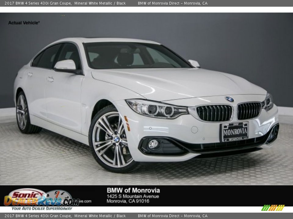 2017 BMW 4 Series 430i Gran Coupe Mineral White Metallic / Black Photo #1
