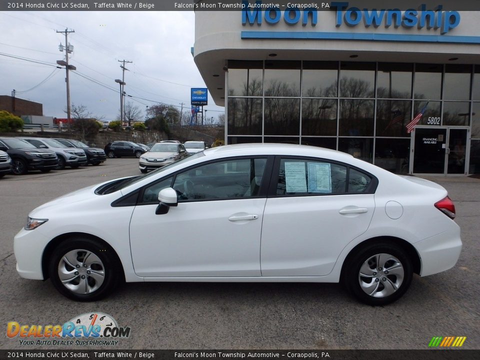 2014 Honda Civic LX Sedan Taffeta White / Beige Photo #2