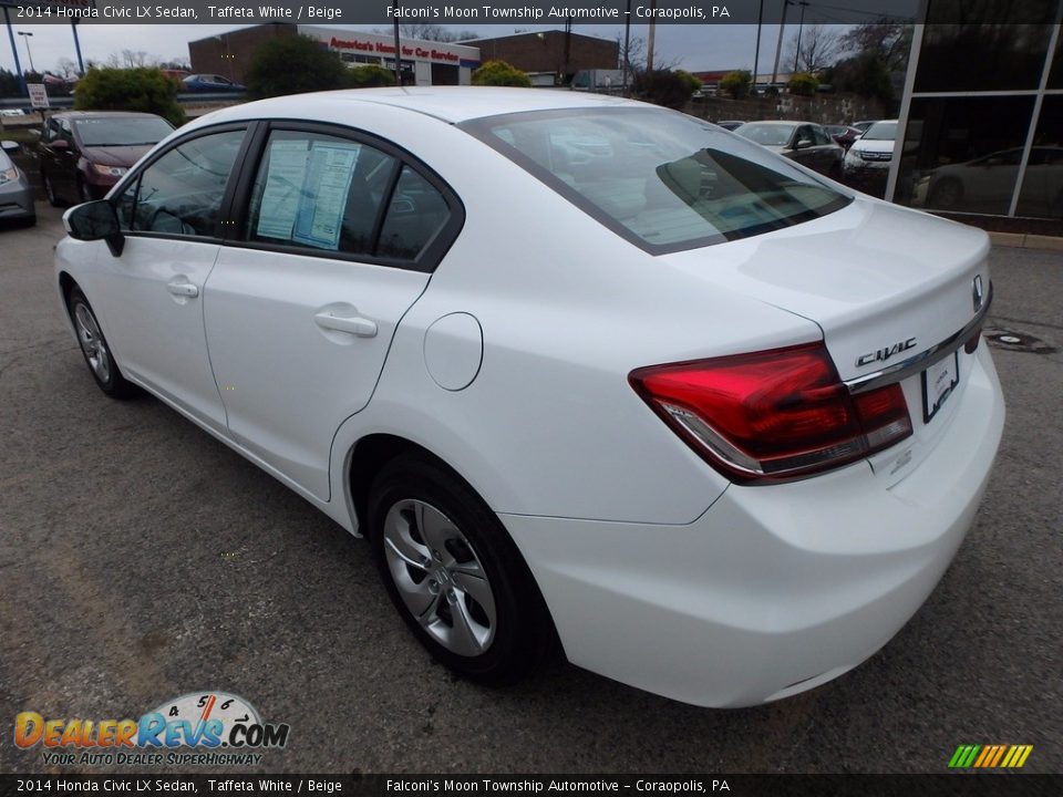 2014 Honda Civic LX Sedan Taffeta White / Beige Photo #3