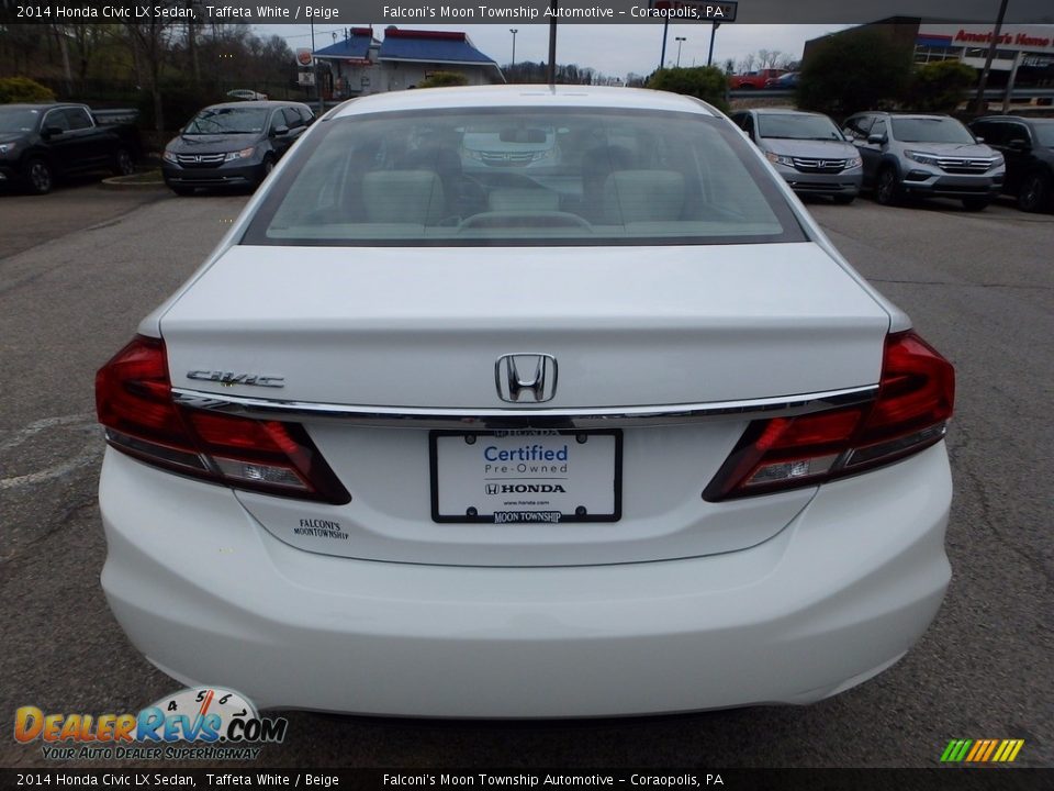 2014 Honda Civic LX Sedan Taffeta White / Beige Photo #4