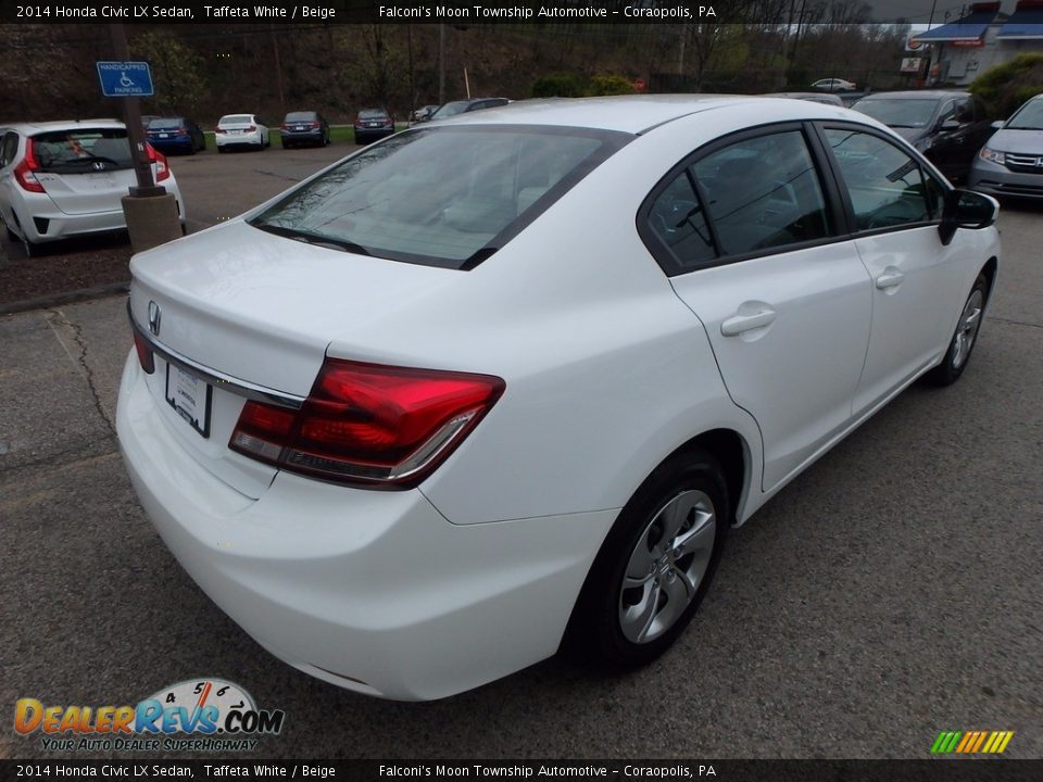 2014 Honda Civic LX Sedan Taffeta White / Beige Photo #5