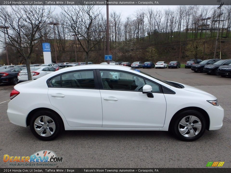 2014 Honda Civic LX Sedan Taffeta White / Beige Photo #6
