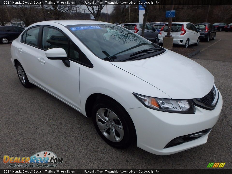 2014 Honda Civic LX Sedan Taffeta White / Beige Photo #7