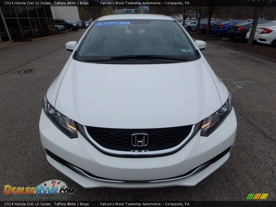 2014 Honda Civic LX Sedan Taffeta White / Beige Photo #8