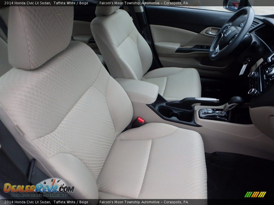 2014 Honda Civic LX Sedan Taffeta White / Beige Photo #10