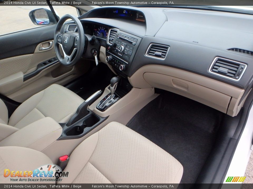 2014 Honda Civic LX Sedan Taffeta White / Beige Photo #11