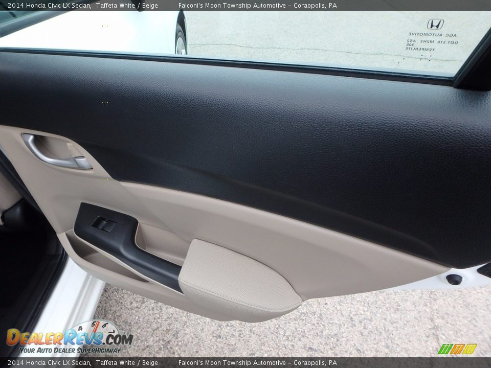2014 Honda Civic LX Sedan Taffeta White / Beige Photo #14