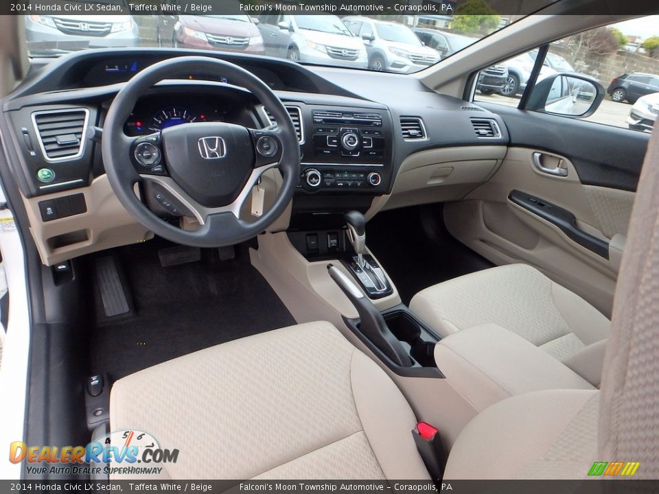 2014 Honda Civic LX Sedan Taffeta White / Beige Photo #17
