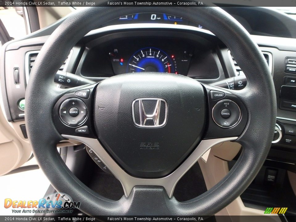 2014 Honda Civic LX Sedan Taffeta White / Beige Photo #21