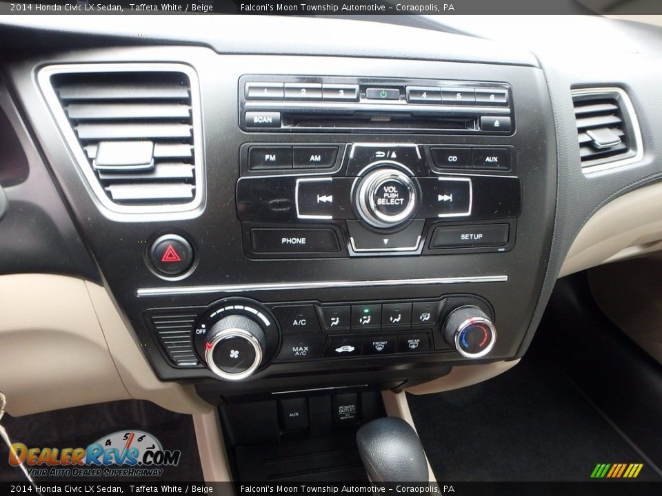 2014 Honda Civic LX Sedan Taffeta White / Beige Photo #22