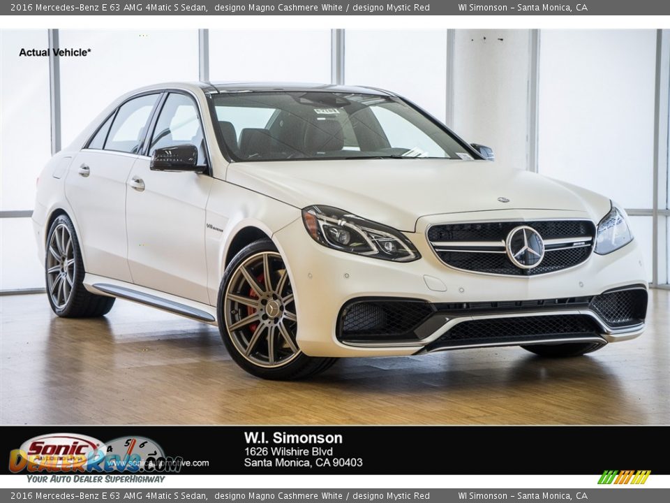 2016 Mercedes-Benz E 63 AMG 4Matic S Sedan designo Magno Cashmere White / designo Mystic Red Photo #1