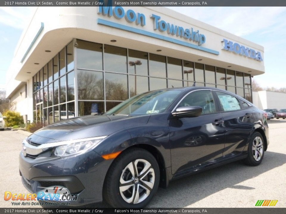 2017 Honda Civic LX Sedan Cosmic Blue Metallic / Gray Photo #1