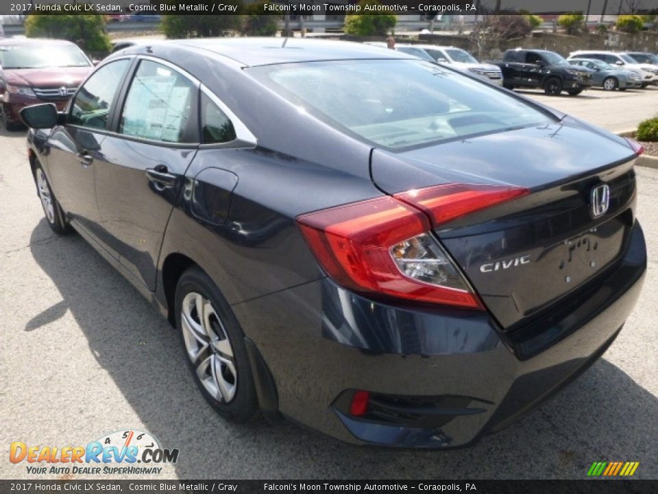 2017 Honda Civic LX Sedan Cosmic Blue Metallic / Gray Photo #2