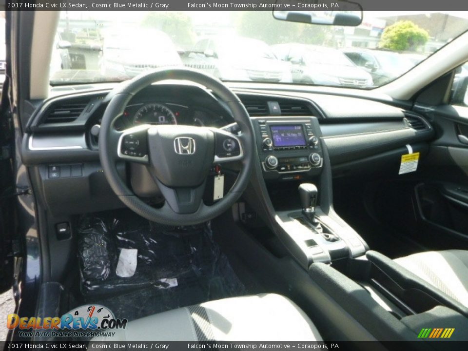 2017 Honda Civic LX Sedan Cosmic Blue Metallic / Gray Photo #9