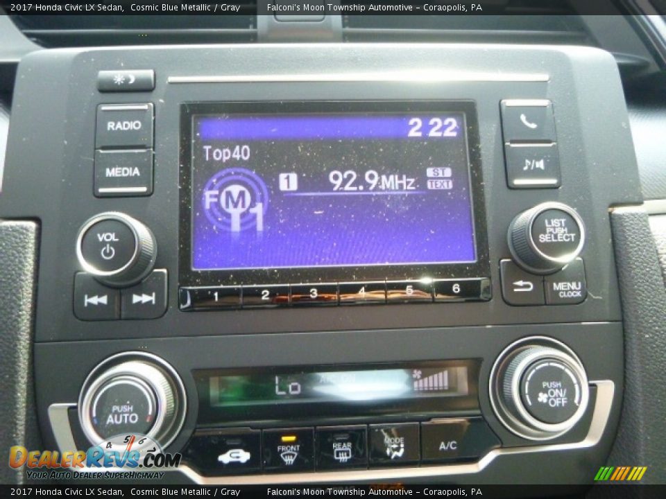 2017 Honda Civic LX Sedan Cosmic Blue Metallic / Gray Photo #14