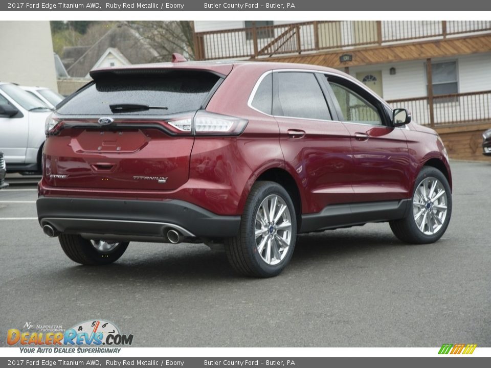 2017 Ford Edge Titanium AWD Ruby Red Metallic / Ebony Photo #3